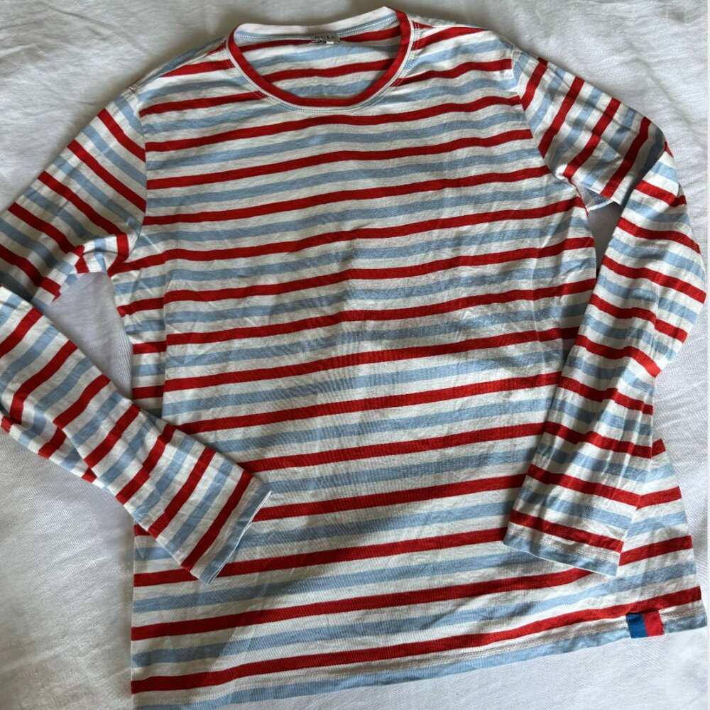 Kule - Modern Long Tee - Sky, Poppy, White